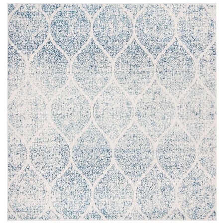 Safavieh 4 x 4 ft. Madison Power Loomed Square Area Rug Cream & Turquoise MAD604E-4SQ